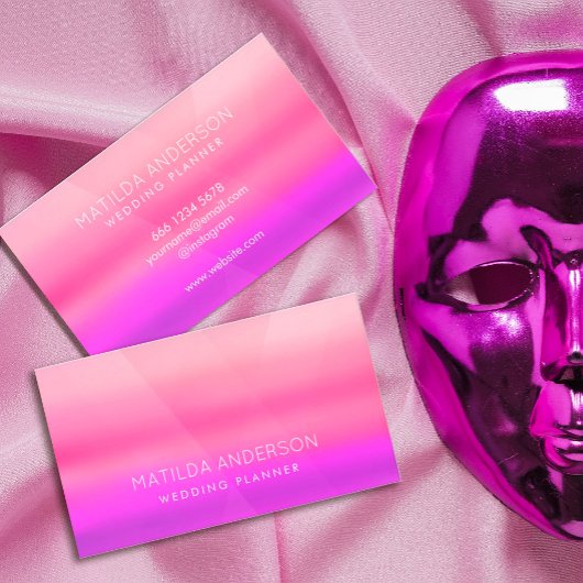 Carte De Visite Aquarelle rose chaud moderne