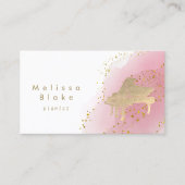 Carte De Visite aquarelle rose chaud pianiste (Devant)