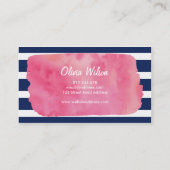 Carte De Visite Aquarelle rose chic Artiste maquillage (Dos)