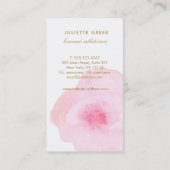 Carte De Visite Aquarelle rose Chic Floral Peint Flower (Dos)