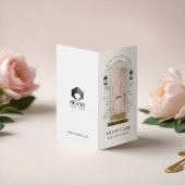 Carte De Visite Aquarelle rose chic Porte d'entrée Photo & Service