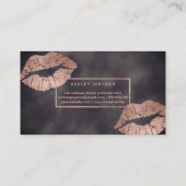 Carte De Visite Aquarelle rose de gris d'or de lèvres de (Dos)