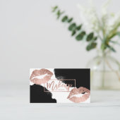 Carte De Visite Aquarelle rose de noir d'or de lèvres de (Debout devant)