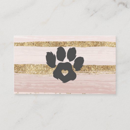 Carte De Visite Aquarelle rose éclate Paw Sitter Sitter (Dos)