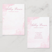 Carte De Visite Aquarelle rose Écran artisanal bijoux (Devant / Derrière)