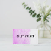 Carte De Visite Aquarelle rose et noire minimale (Debout devant)