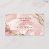 Carte De Visite Aquarelle rose et or bleu chic (Dos)