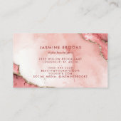 Carte De Visite Aquarelle rose et or chic (Dos)