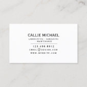 Carte De Visite Aquarelle rose et vert Plante poté (Dos)