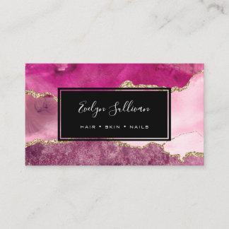 Carte De Visite aquarelle rose et violet