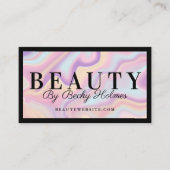 Carte De Visite Aquarelle rose et violet Design holographique Beau (Devant)