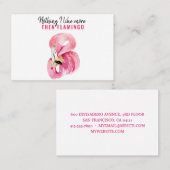 Carte De Visite Aquarelle rose exotique moderne Flamant rose cadea (Devant / Derrière)