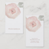Carte De Visite Aquarelle rose Fleur Anniversaire Moderne Chic (Devant / Derrière)