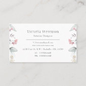 Carte De Visite Aquarelle rose Fleur sauvage (Dos)