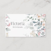 Carte De Visite Aquarelle rose Fleur sauvage (Devant)