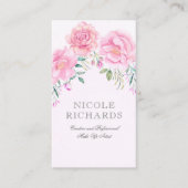 Carte De Visite Aquarelle rose Fleurs Bouquet Beauté élégante (Devant)