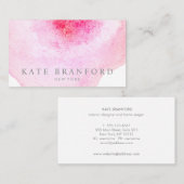 Carte De Visite Aquarelle rose Floral (Devant / Derrière)