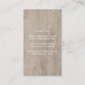 Carte De Visite Aquarelle rose Floral Wreath Bois rustique et dent (Dos)