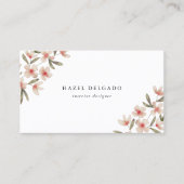 Carte De Visite Aquarelle rose florale (Devant)