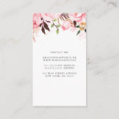 Carte De Visite Aquarelle rose florale Élégante et moderne (Dos)