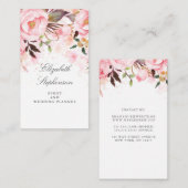 Carte De Visite Aquarelle rose florale Élégante et moderne (Devant / Derrière)