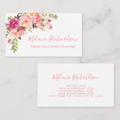 Carte De Visite Aquarelle rose florale moderne (Devant / Derrière)