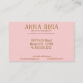 Carte De Visite Aquarelle rose géométrique Girly de pêche d'or de (Dos)