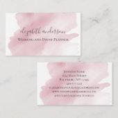 Carte De Visite Aquarelle rose Laver Arrière - plan moderne (Devant / Derrière)