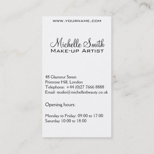 Carte De Visite Aquarelle rose lèvres maquillage marque (Dos)