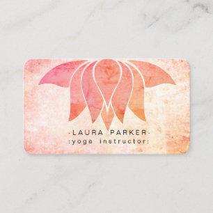 Carte De Visite Aquarelle rose Lotus Fleur Yoga Méditation