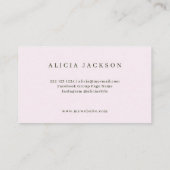 Carte De Visite Aquarelle rose magnolia wedding planner moderne (Dos)