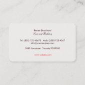 Carte De Visite Aquarelle rose mignonne Floral Retro Beauté Spa (Dos)