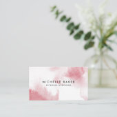 Carte De Visite Aquarelle rose moderne (Debout devant)
