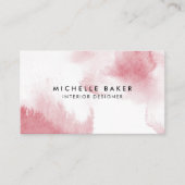 Carte De Visite Aquarelle rose moderne (Devant)