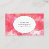 Carte De Visite Aquarelle rose moderne Abstraite (Dos)