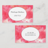 Carte De Visite Aquarelle rose moderne Abstraite (Devant / Derrière)