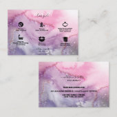 Carte De Visite Aquarelle rose moderne Bijouterie (Devant / Derrière)