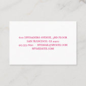 Carte De Visite Aquarelle rose moderne douce comme les beignets Ci (Dos)