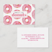 Carte De Visite Aquarelle rose moderne douce comme les beignets Ci (Devant / Derrière)