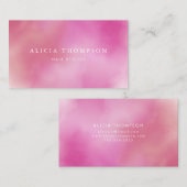 Carte De Visite Aquarelle rose moderne Ombre (Devant / Derrière)