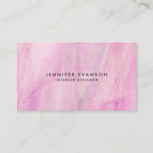 Carte De Visite Aquarelle rose Motif en verre tendu
