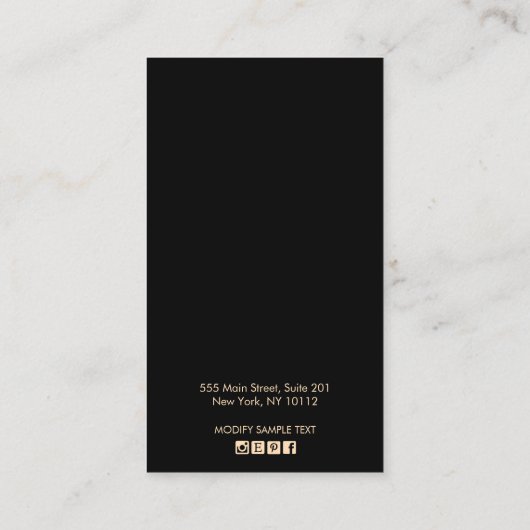 Carte De Visite Aquarelle rose noir Abstrait (Dos)