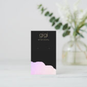 Carte De Visite Aquarelle rose noir Abstrait (Debout devant)