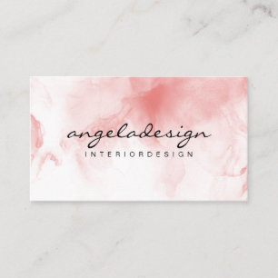 Carte De Visite Aquarelle Rose Ombré Moderne