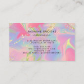 Carte De Visite Aquarelle rose Opal Parties scintillant or (Dos)