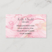 Carte De Visite Aquarelle rose or (Dos)