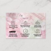 Carte De Visite Aquarelle rose or moderne Cake Care Business Ca (Devant)