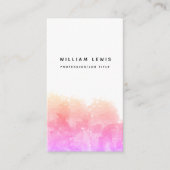 Carte De Visite Aquarelle rose orange QR Code Médias sociaux (Devant)