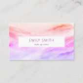 Carte De Visite Aquarelle rose orange simple Abstraite (Devant)