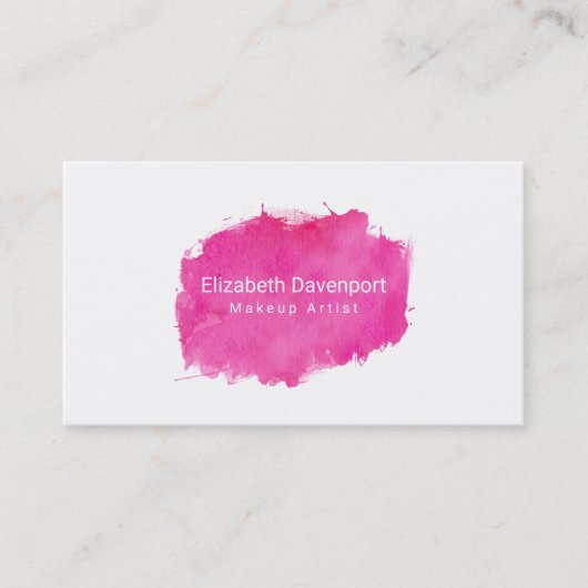 Carte De Visite Aquarelle rose Paint Splatter (Devant)